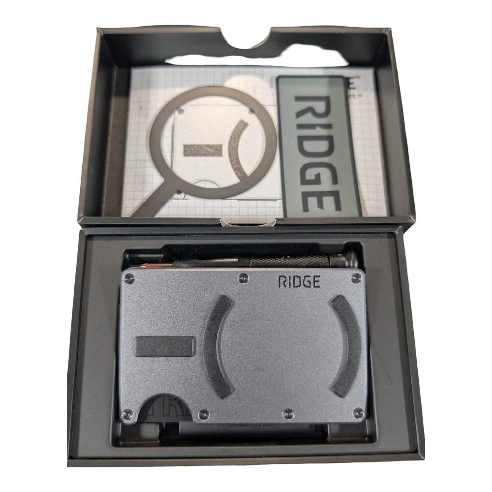 Qq2o The Ridge RFID Wallet for Magsafe W/ Cash Strap - Gunmetal Open Box Read⬇️